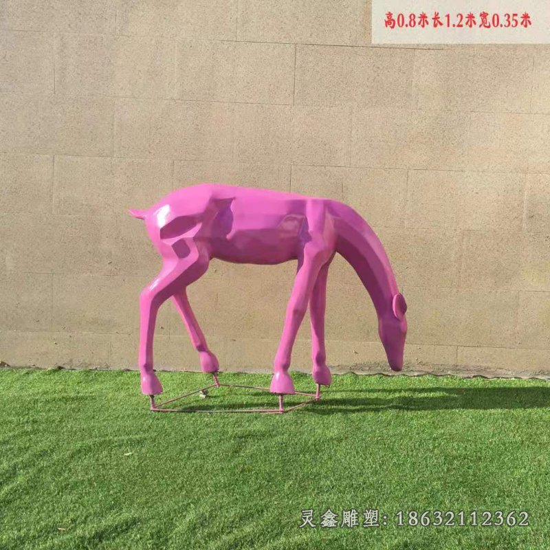 不锈钢鹿动物雕塑 (31)