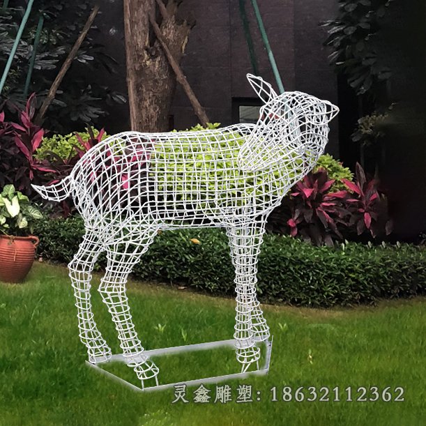 不锈钢鹿动物雕塑 (5)