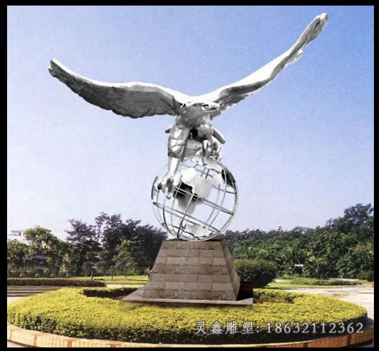 不锈钢鹰动物雕塑 (9)