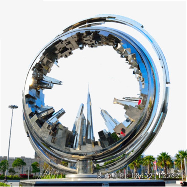 不锈钢圆环雕塑 (7)