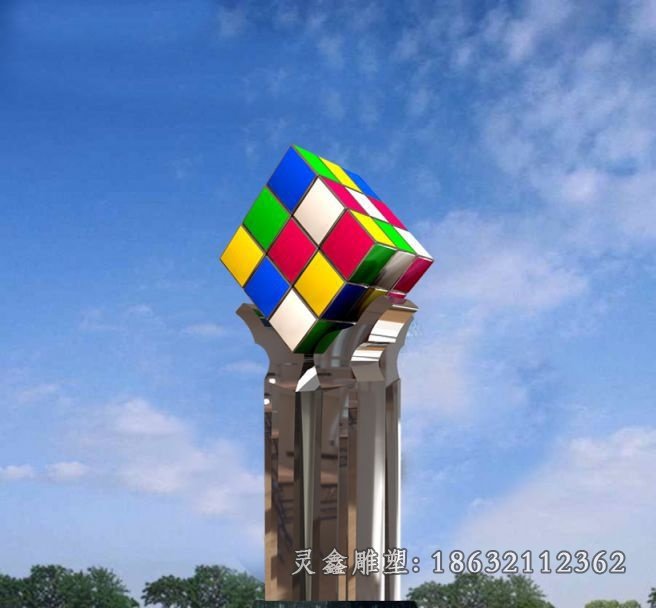 彩绘魔方雕塑_看图王