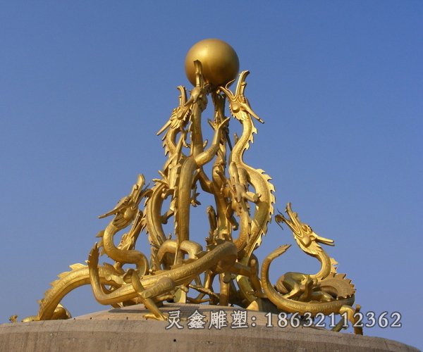 九龙戏珠铜雕，九龙铜雕，广场龙雕塑
