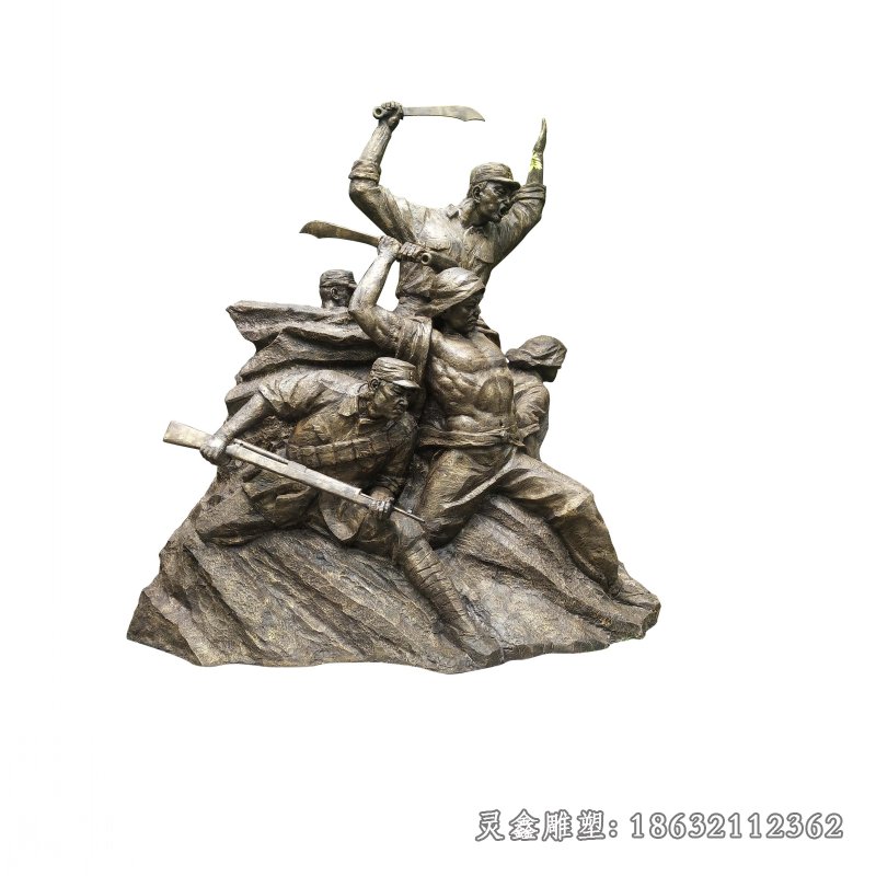 举枪红军人物标志雕塑