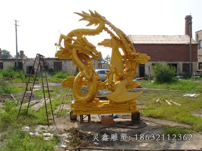 龙凤动物景观铜雕