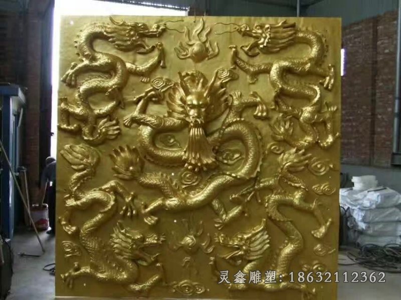 龙浮雕铜雕 (2)