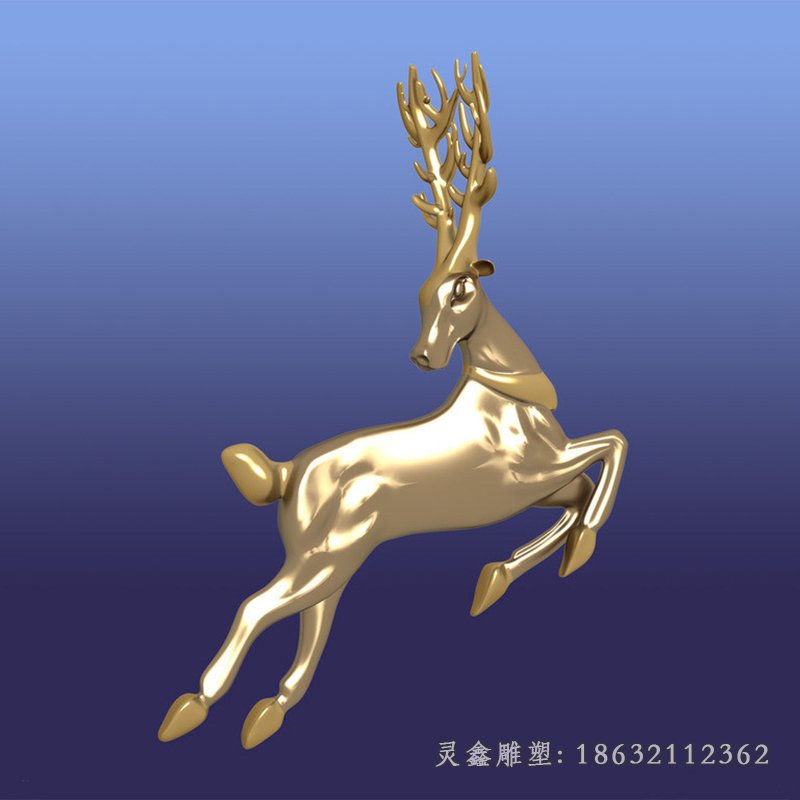 鹿铜雕 (2)