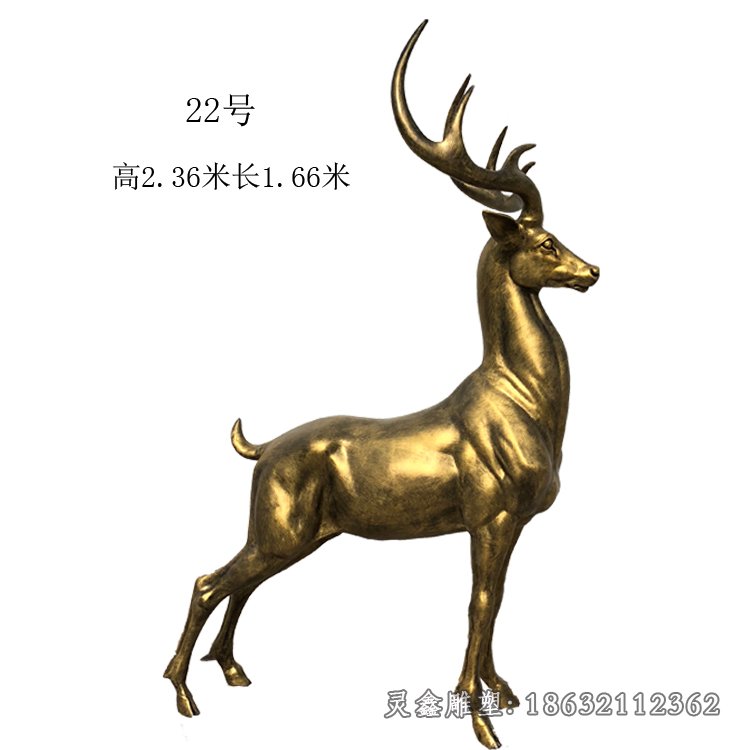 吉祥福鹿动物铜雕