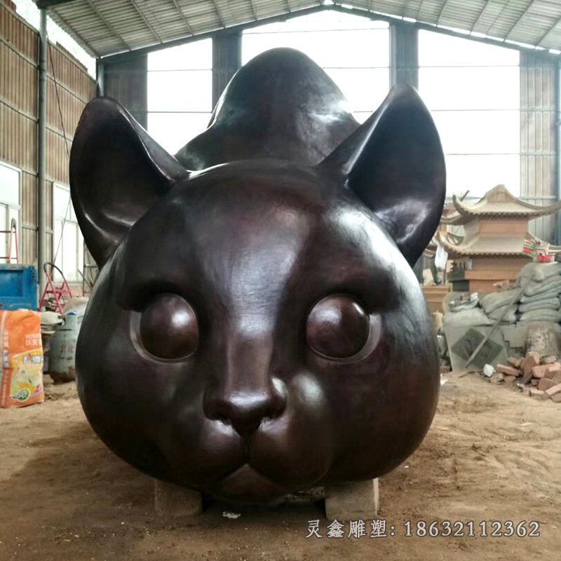 猫动物景观铜雕