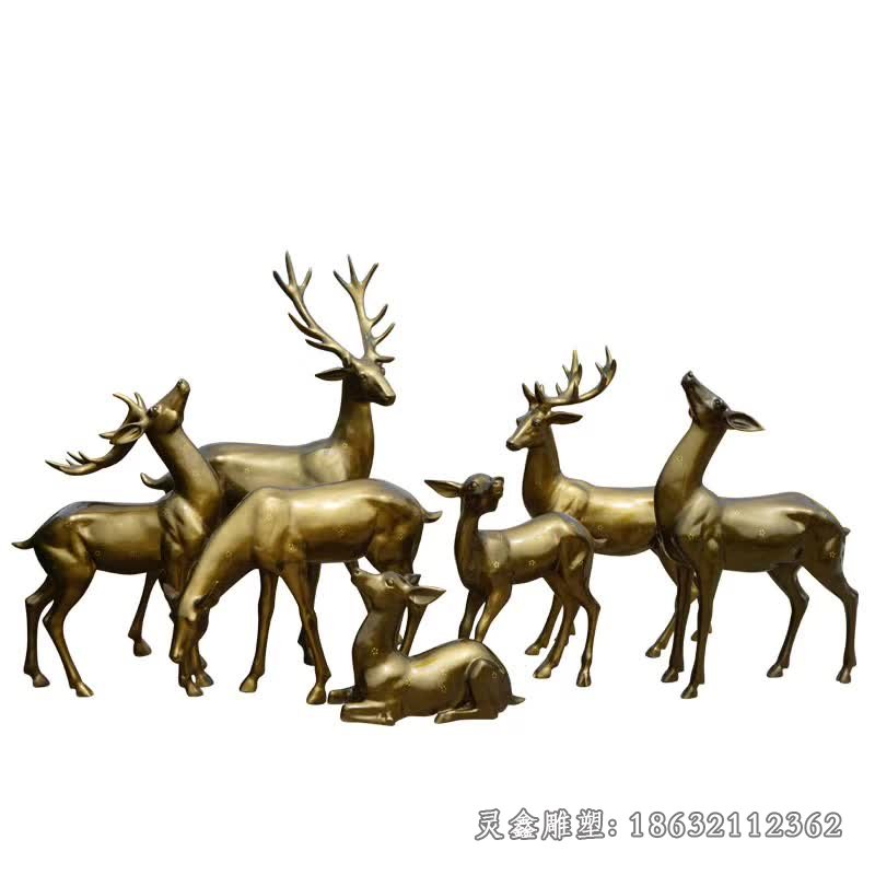 梅花鹿动物铜雕