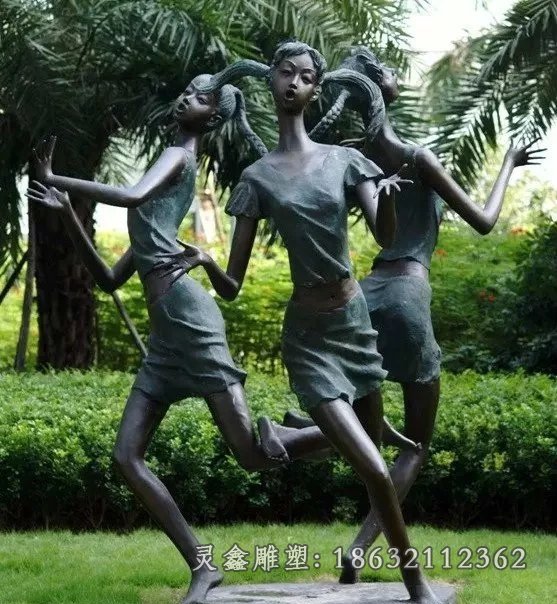美女舞蹈人物景观铜雕