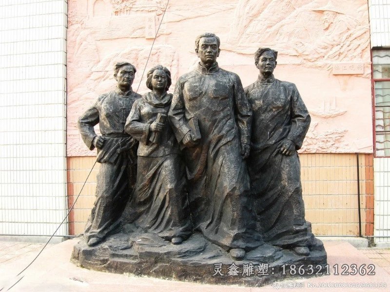 民国知识分子铜雕，广场人物铜雕