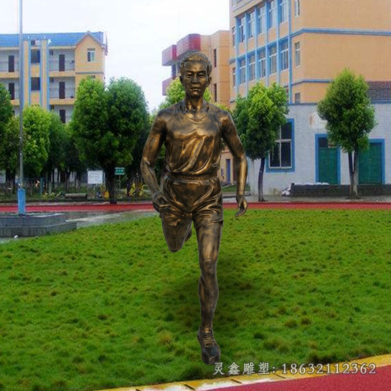 跑步运动景观铜雕