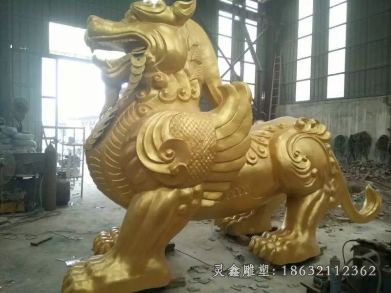 黄铜貔貅动物景观铜雕