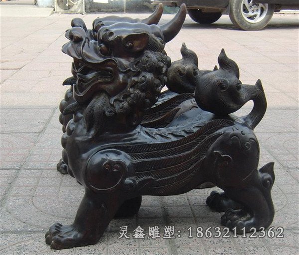 貔貅铜雕，辟邪神兽铜雕