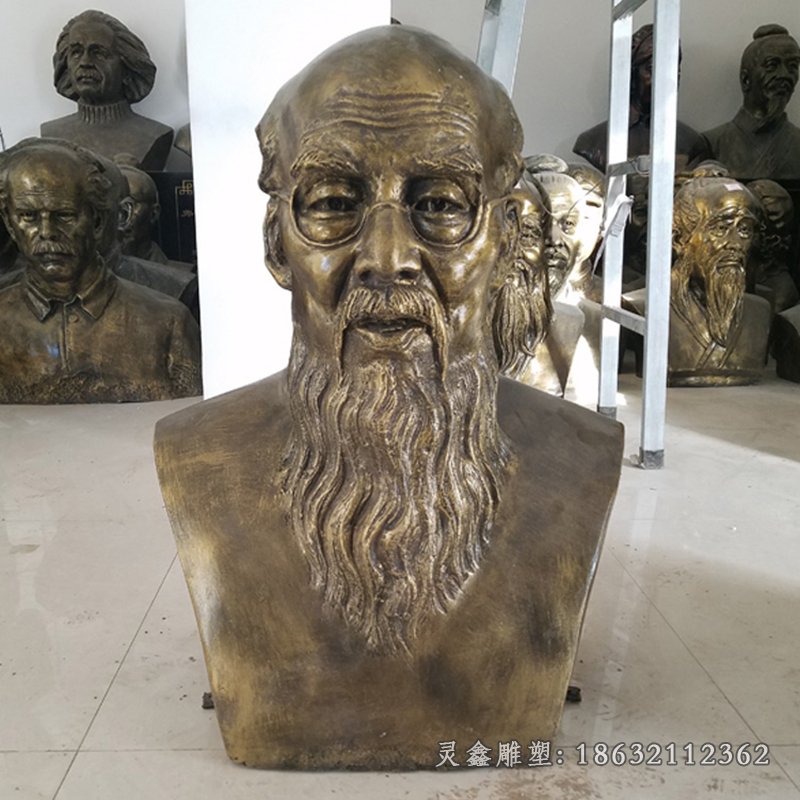 齐白石胸像人物铜雕