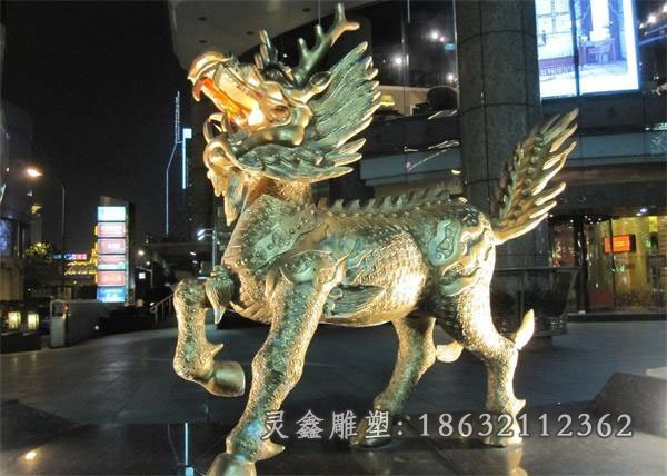 麒麟铜雕，街边神兽铜雕