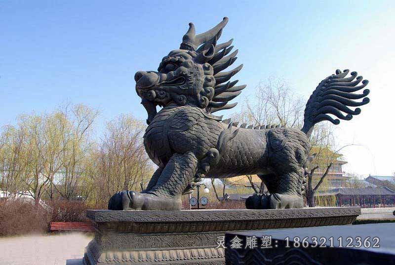 麒麟铜雕，园林景观雕塑