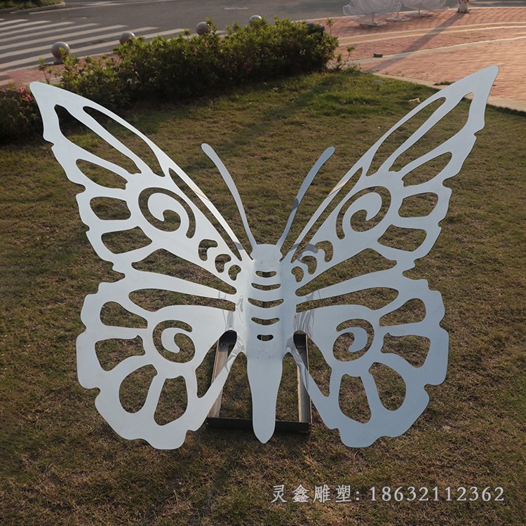 不锈钢镜面蝴蝶雕塑 (9)