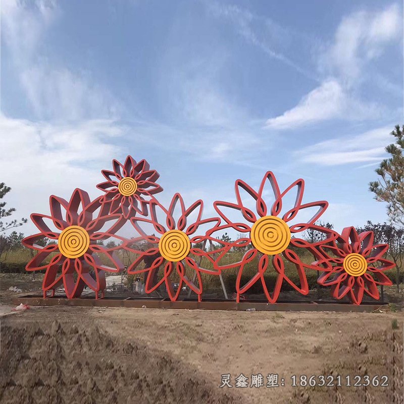 广场不锈钢花朵雕塑
