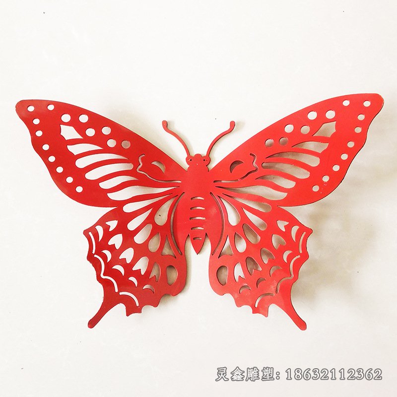 不锈钢镂空彩色蝴蝶雕塑
