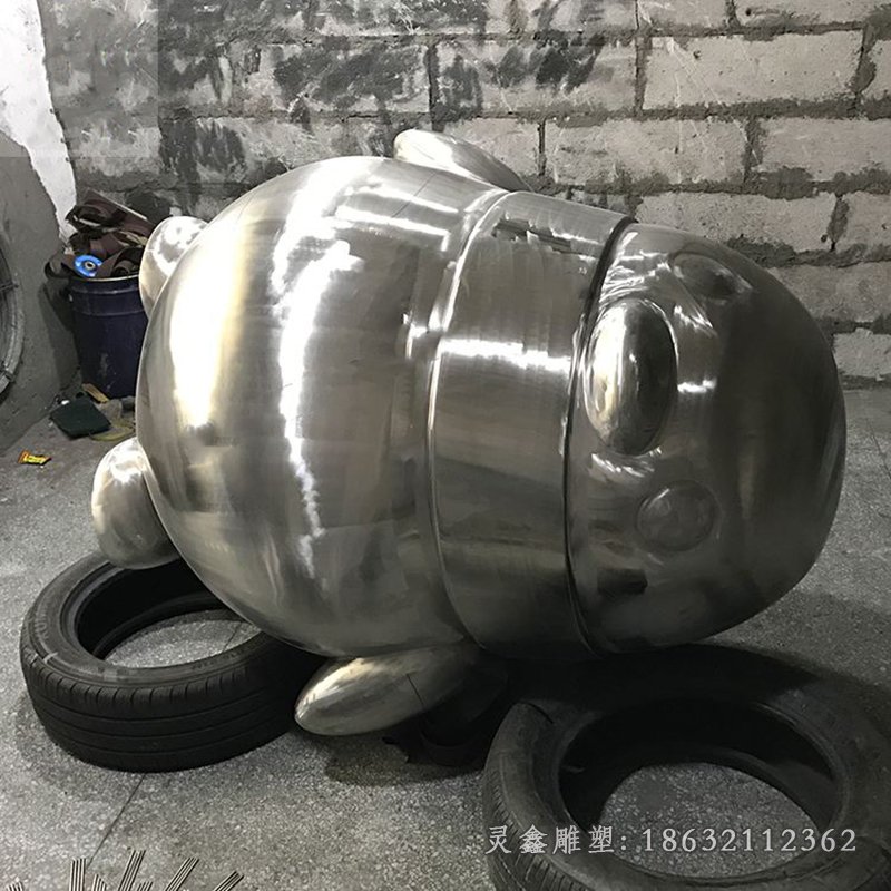 不锈钢企鹅雕塑 (4)