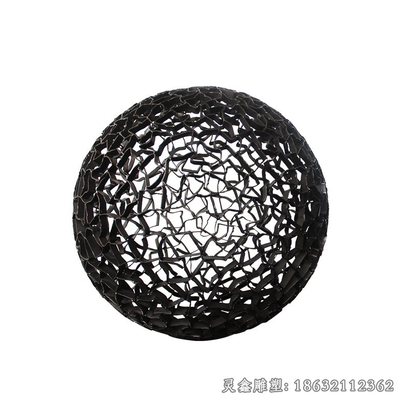 不锈钢镂空圆球雕塑 金属铁艺镂空灯 小区绿地室外抽象工艺品摆件7324