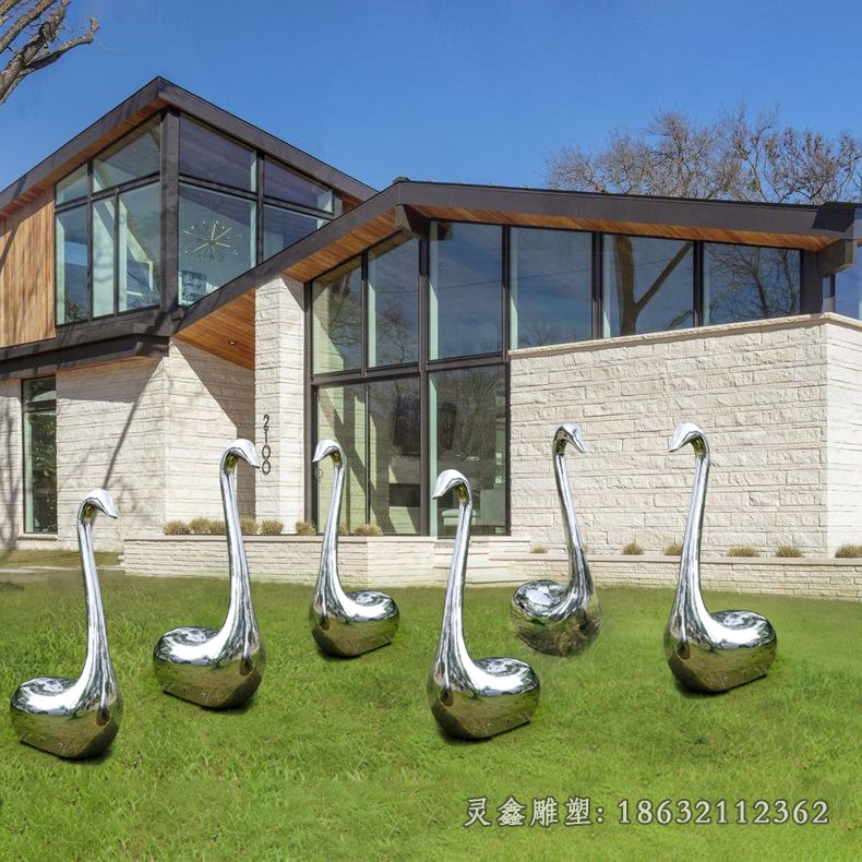 不锈钢天鹅雕塑 (6)