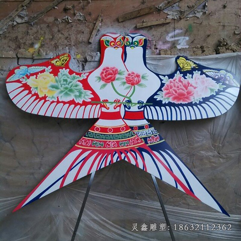 彩色不锈钢仿真风筝雕塑 公园景观雕塑