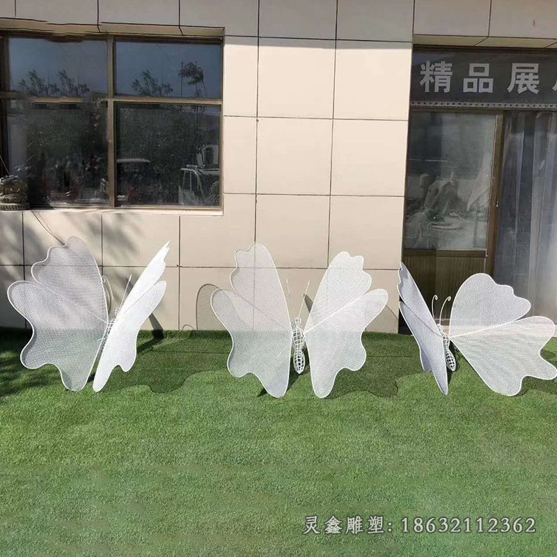 草坪不锈钢镂空蝴蝶雕塑 (4)