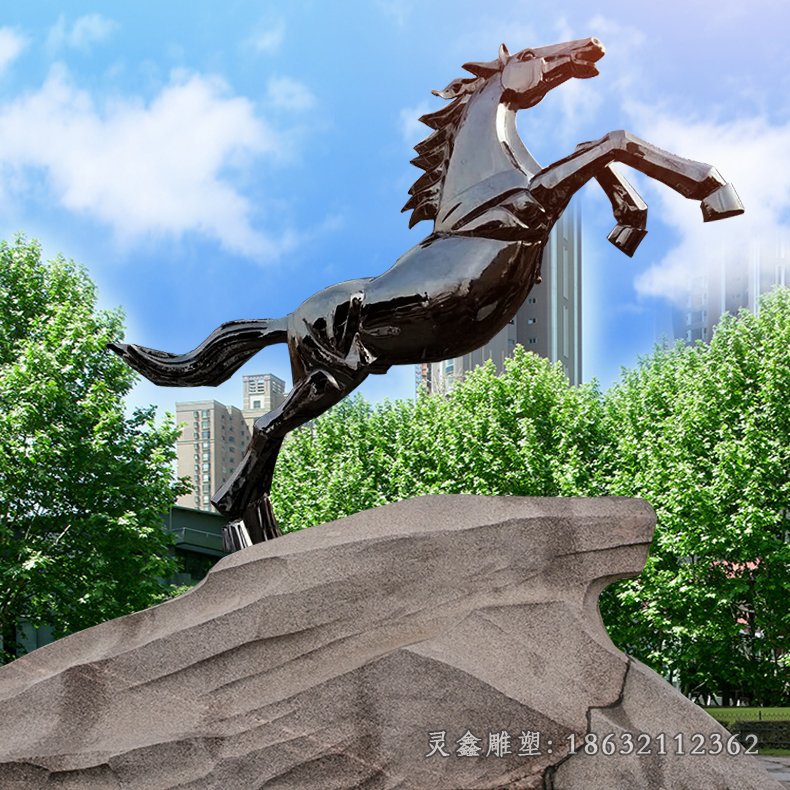 城市不锈钢奔马雕塑