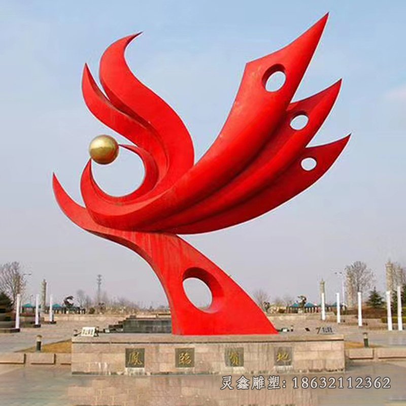 凤凰宝地不锈钢景观雕塑
