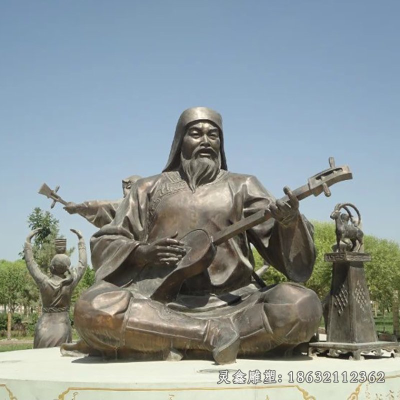 少数民族人物铜雕，公园人物雕塑 (1)