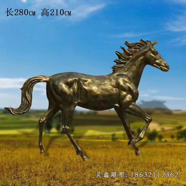 马奔跑城市动物铜雕