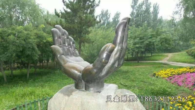 手势铜雕，公园景观铜雕 (4)