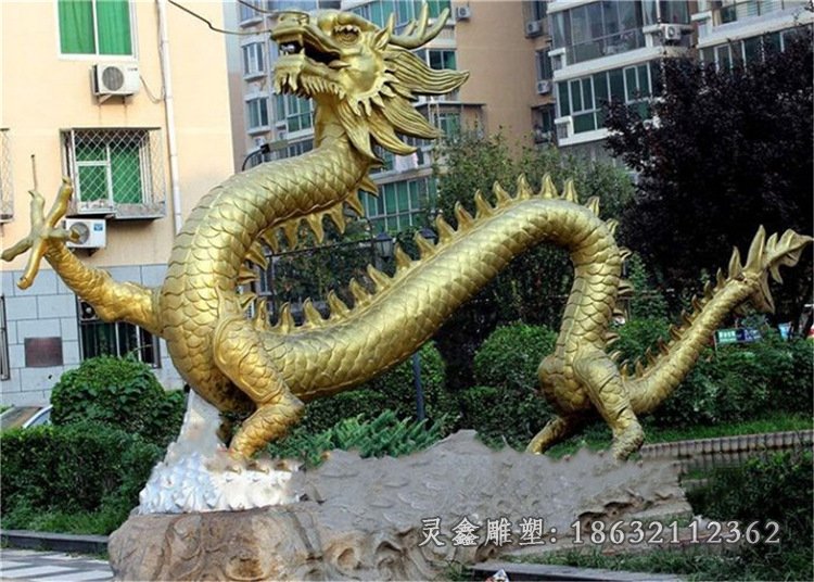 唐县塑像厂家制作黄铜龙雕塑 铸铜铜像厂家制作抽象龙塑像6419