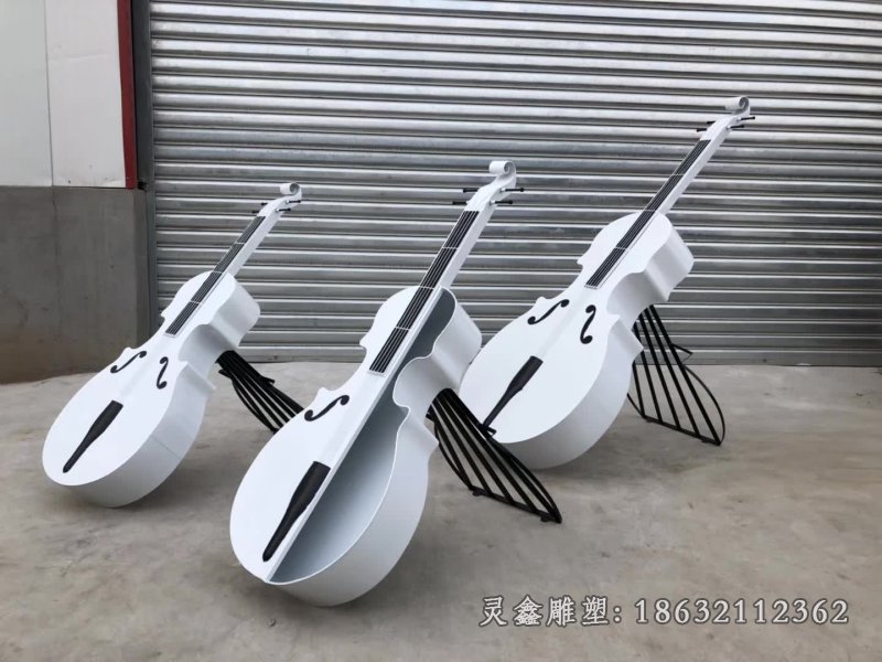 广场不锈钢大提琴雕塑 (3)