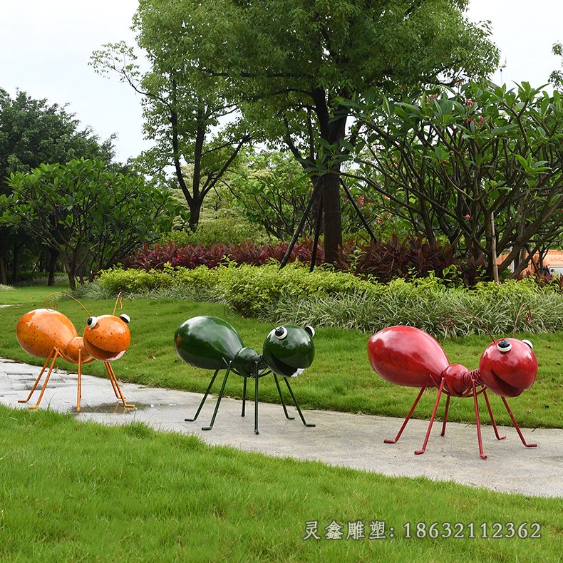 户外彩色不锈钢蚂蚁雕塑 (2)