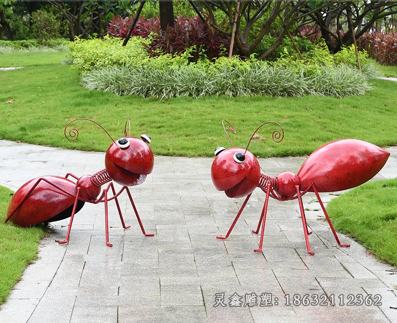 户外彩色不锈钢蚂蚁雕塑 (4)
