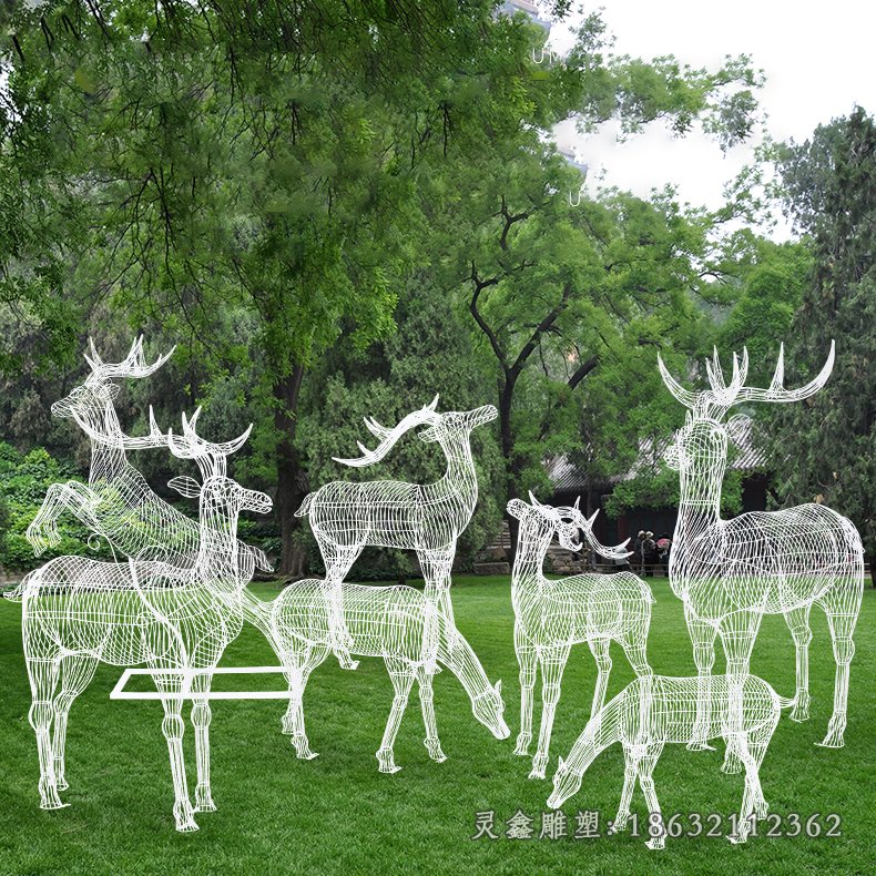 户外发光镂空鹿雕塑 (3)