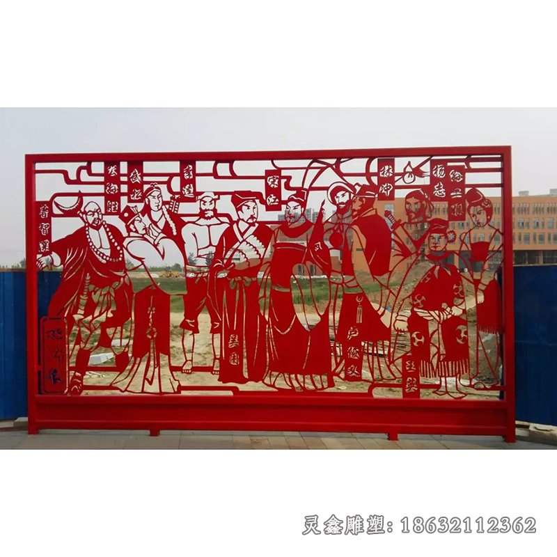 剪纸故事雕塑，广场不锈钢雕塑 (4)