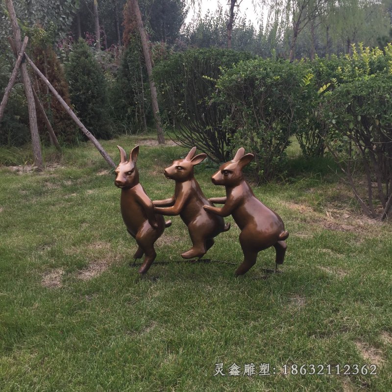 十二生肖兔子动物铜雕