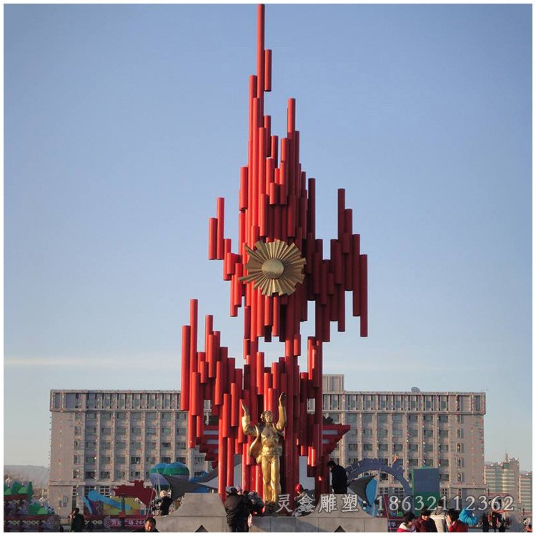 小区标志不锈钢景观铜雕