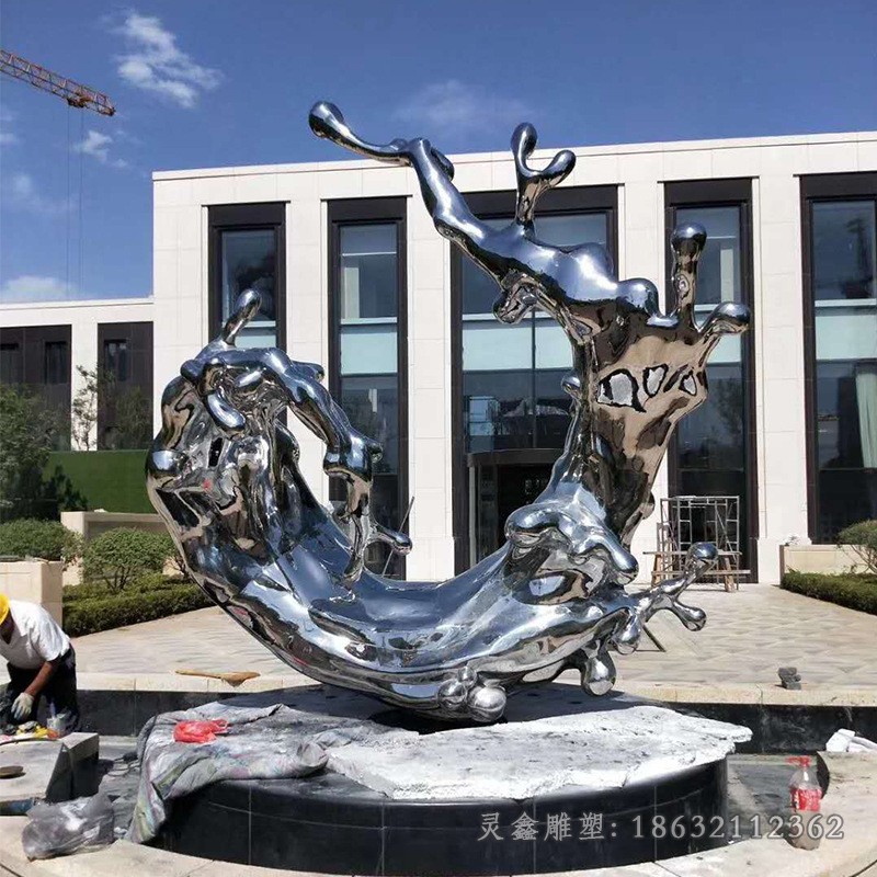 海浪广场不锈钢景观雕塑