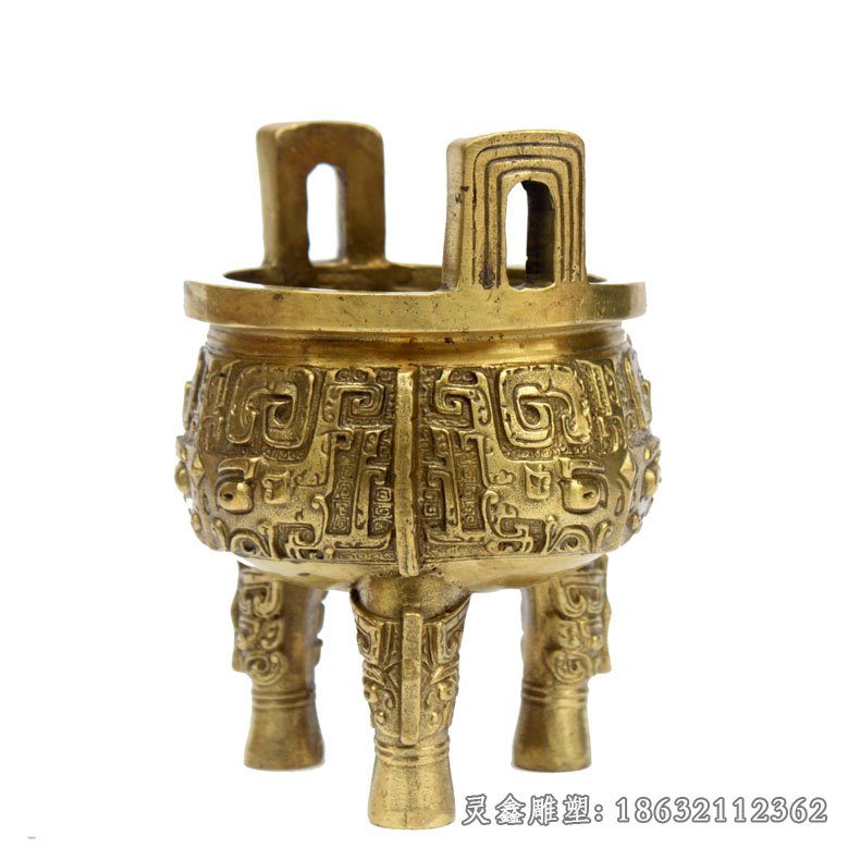 铜雕圆鼎，寺庙铜鼎，寺庙圆鼎 (5)