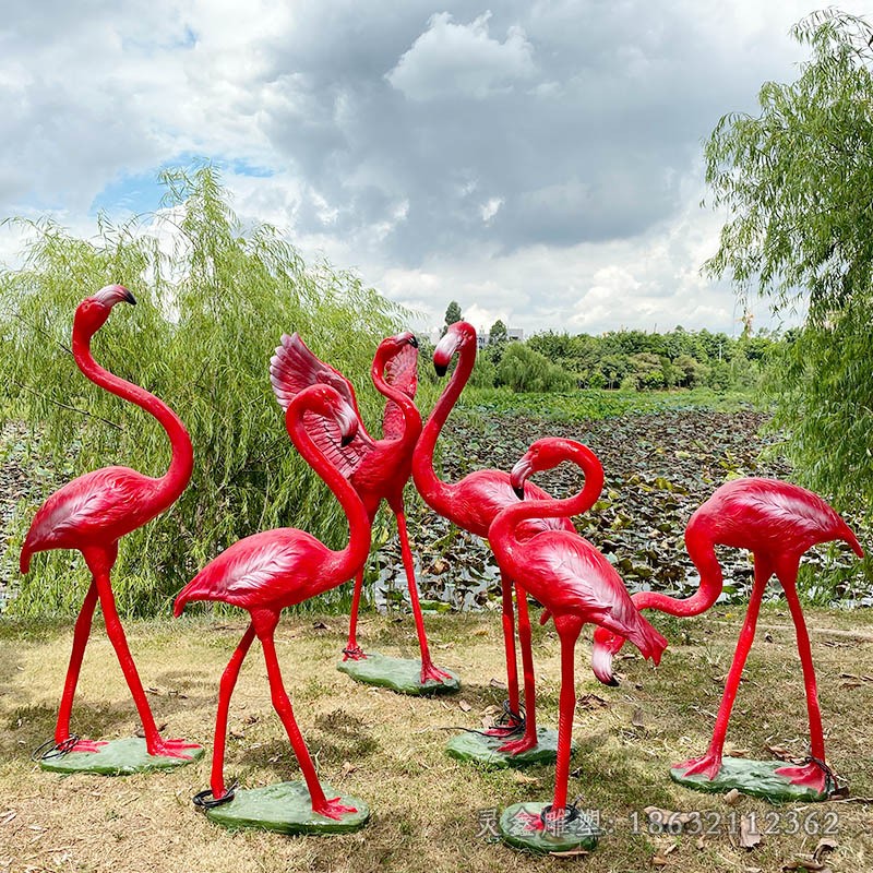火烈鸟广场不锈钢景观雕塑