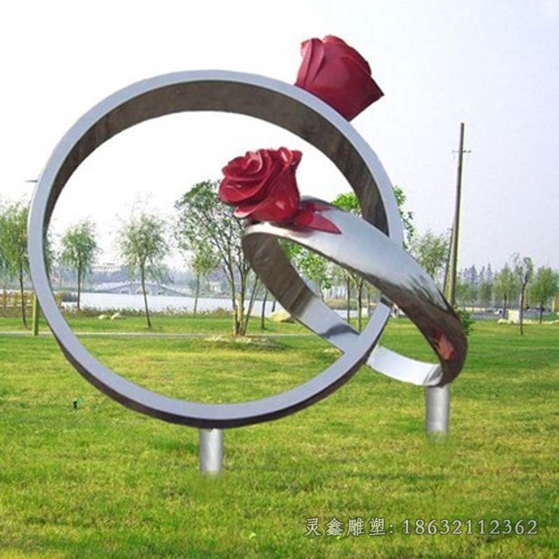 戒指公园不锈钢景观雕塑