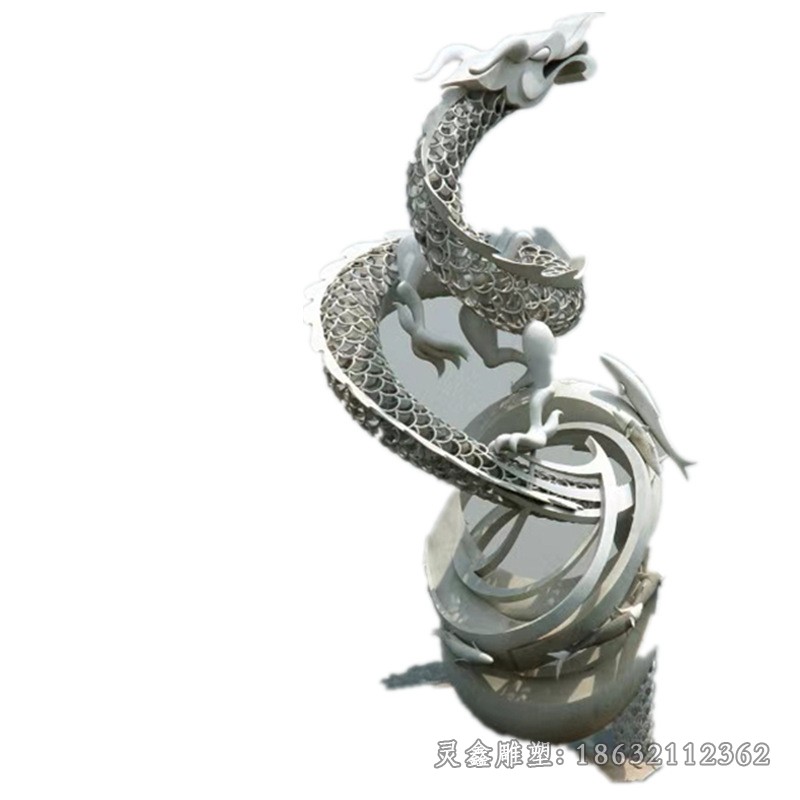 镜面龙广场不锈钢雕塑