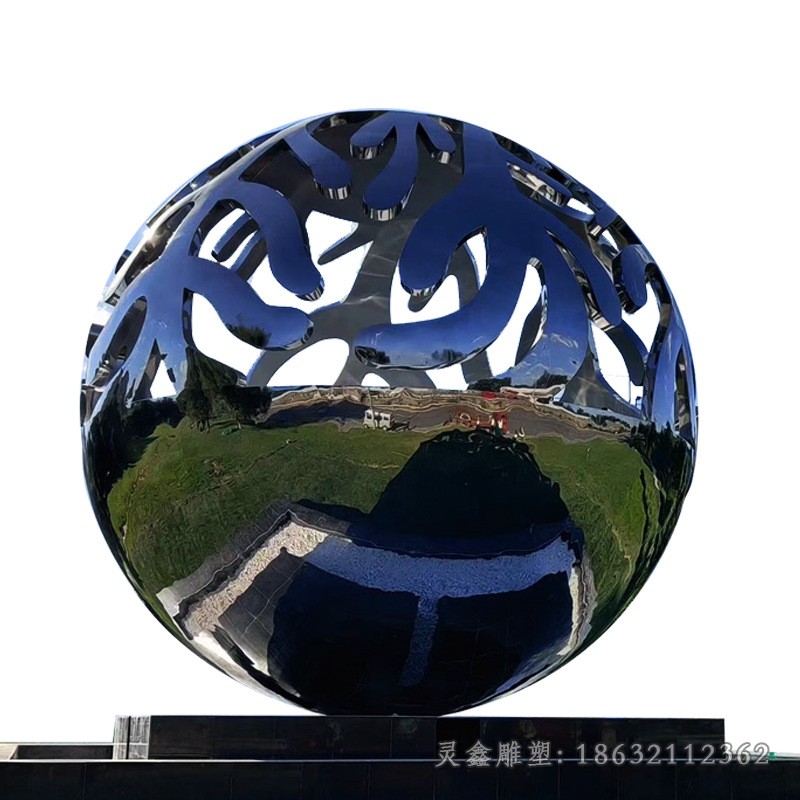 镜面镂空球不锈钢景观雕塑
