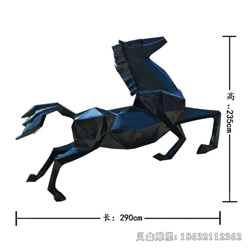 彩绘马户外不锈钢雕塑