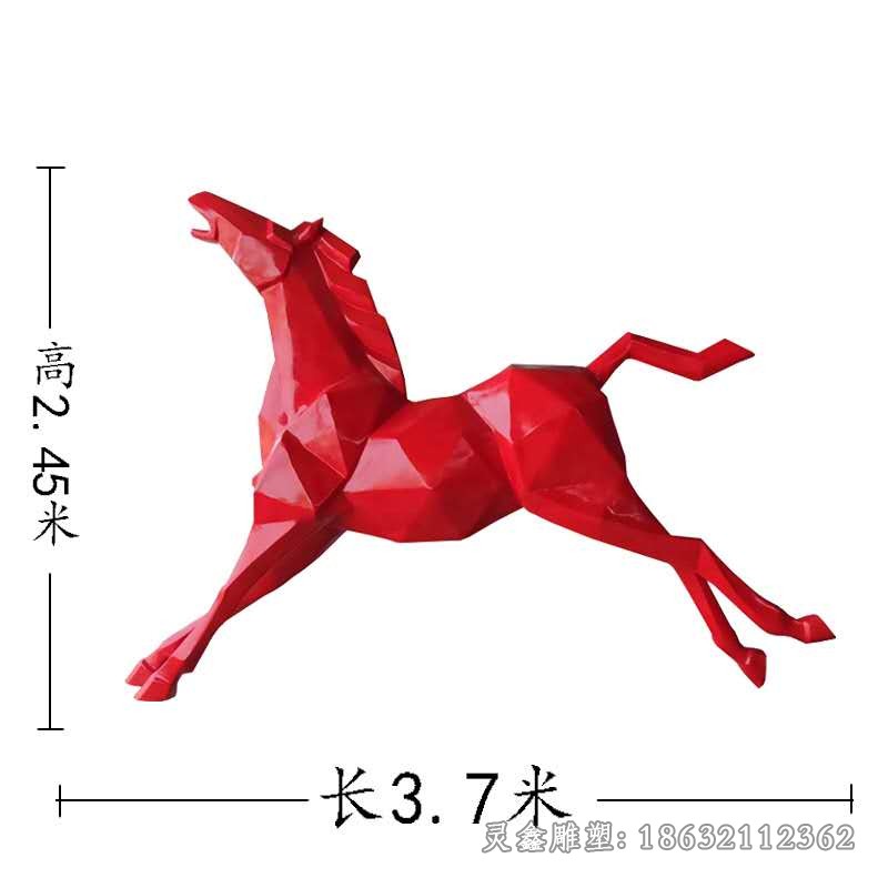 彩绘马街边不锈钢雕塑